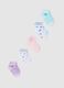 Multipack de chaussettes courtes multicolores en m&eacute;lange de coton pour filles avec des papillons_0