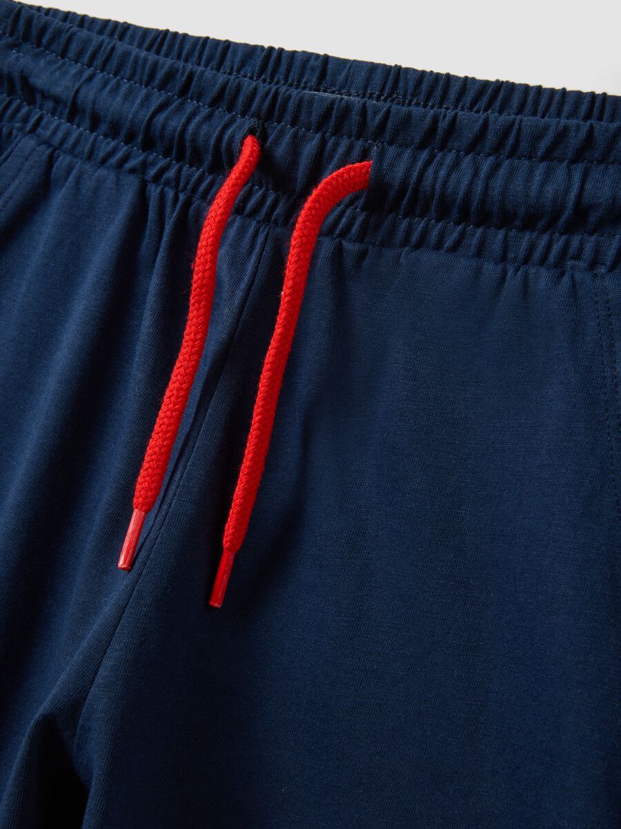 Red pure cotton set with T-shirt and shorts_2