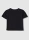 Girls' black regular fit pure cotton t-shirt with rainbow_1