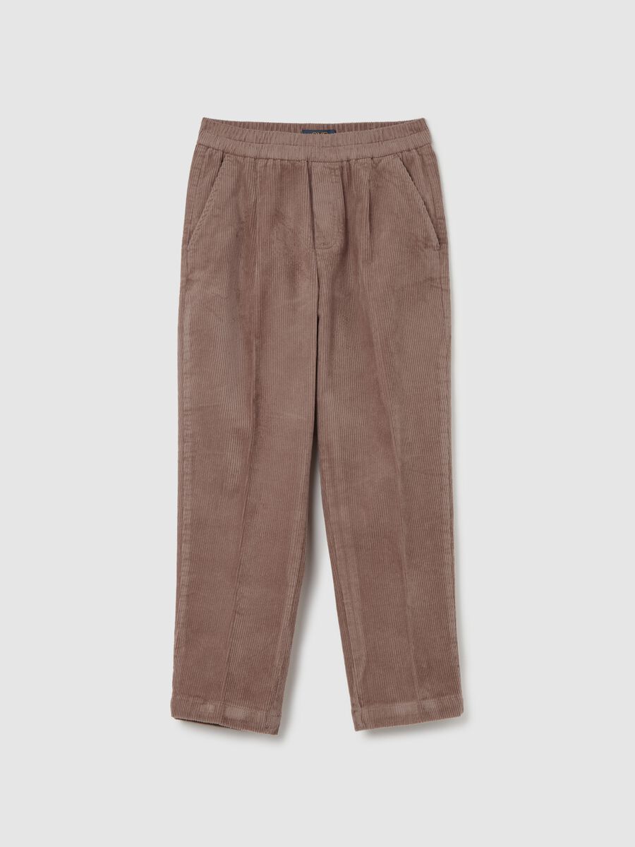 Carrot-fit trousers in corduroy with darts_4