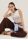 Wei&szlig;es Regular-Fit Tanktop aus elastischer Baumwolle mit Prints_0