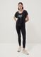Black pure cotton regular fit T-shirt with knot detail_1
