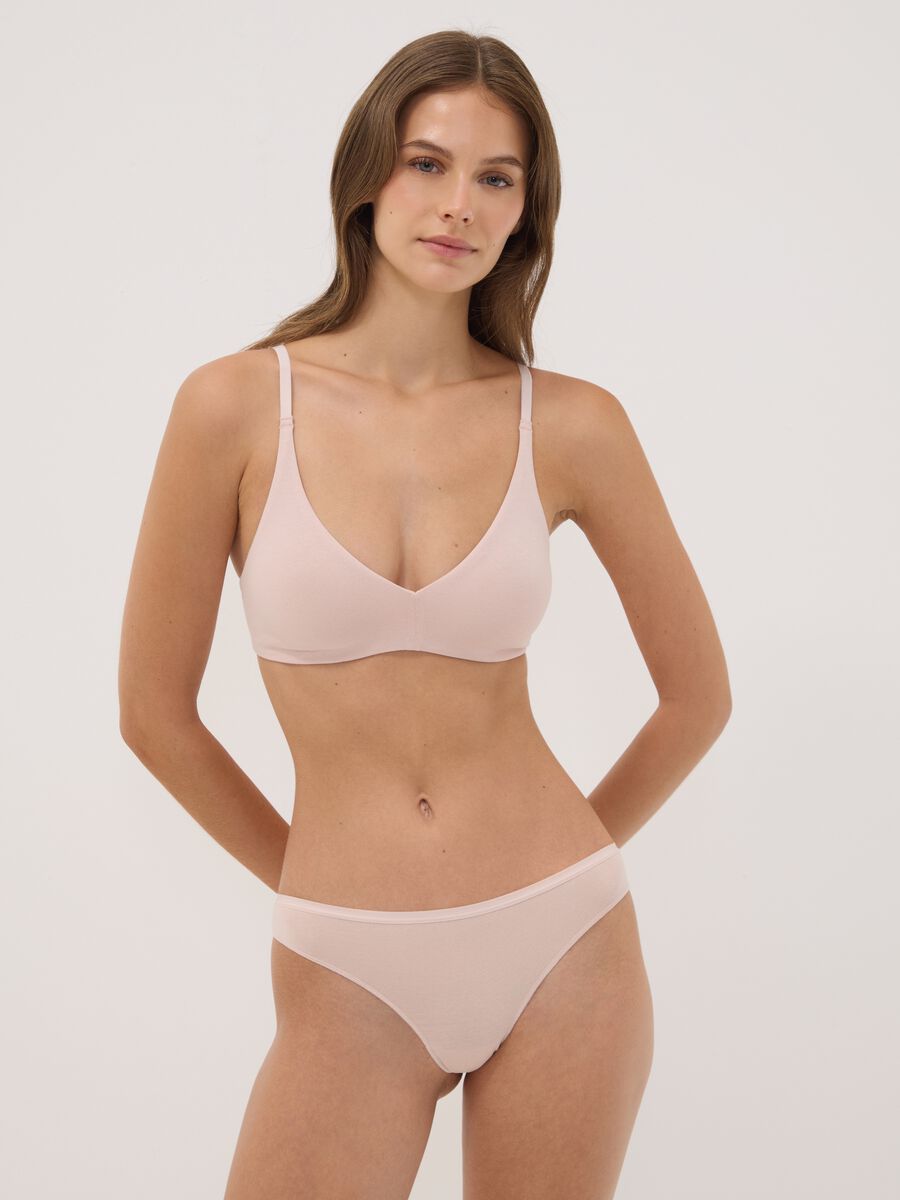 Reggiseno a triangolo rosa in cotone organico elasticizzato_1