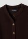 Brown pure cotton crew-neck knit cardigan_5