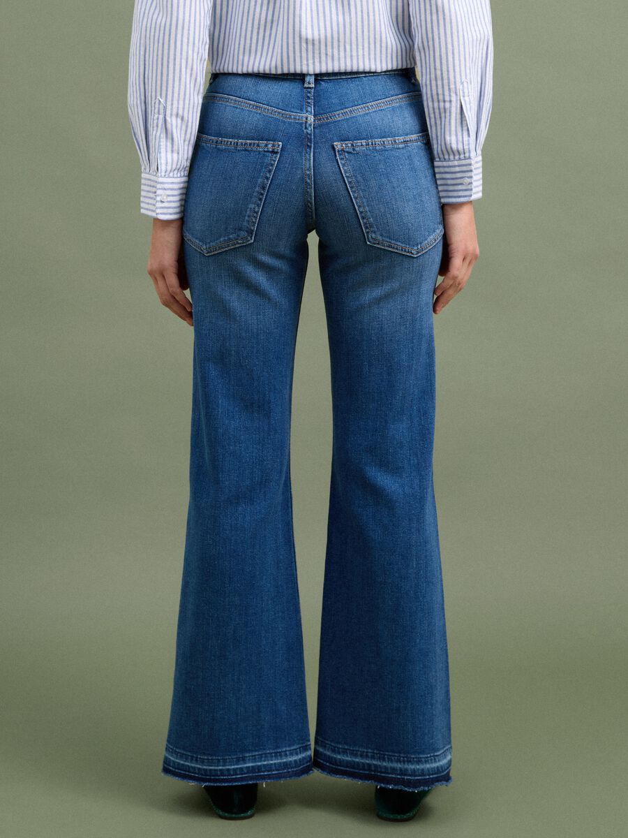 Blaue Wide-Leg-Jeans aus Stretch-Baumwolle_2