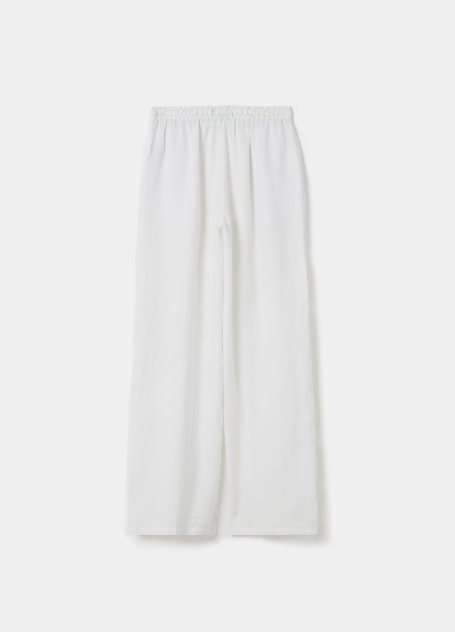 Wide-leg fluid trousers in linen