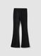 Black flared leggings in stretch fabric_0