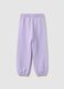 Girls' purple jogger trousers in pure cotton, regular fit_1