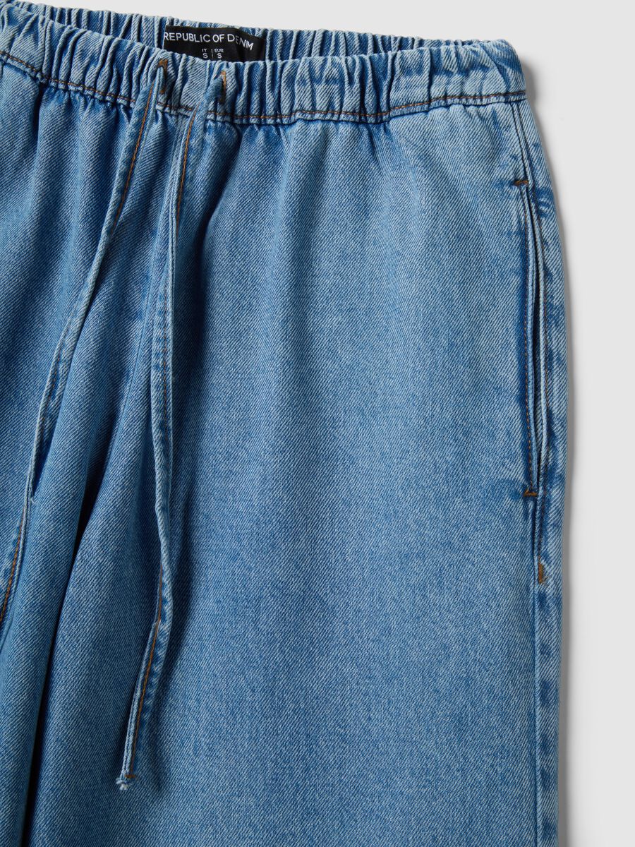 Azure Denim Pure Cotton Jogger Trousers Regular Fit_5