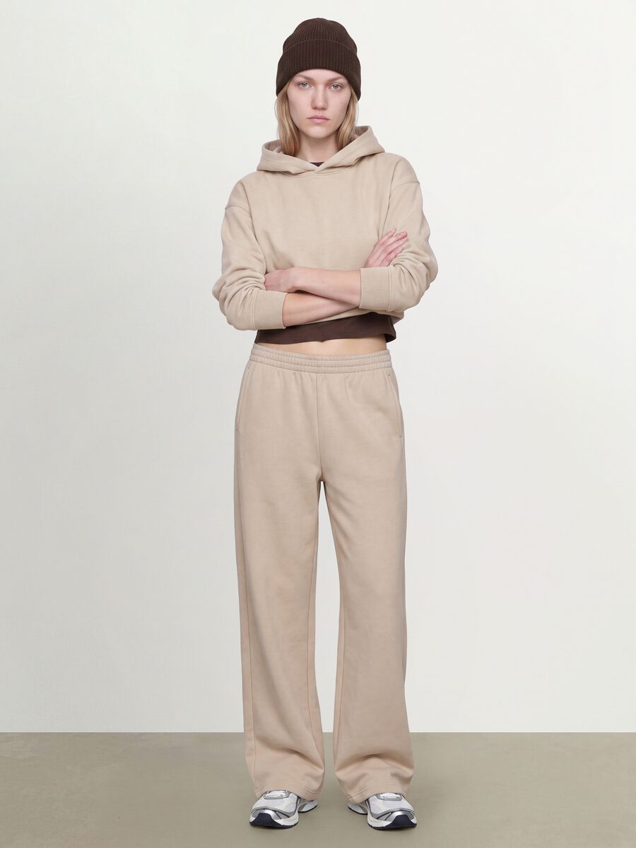 White cotton-blend straight-fit joggers_0
