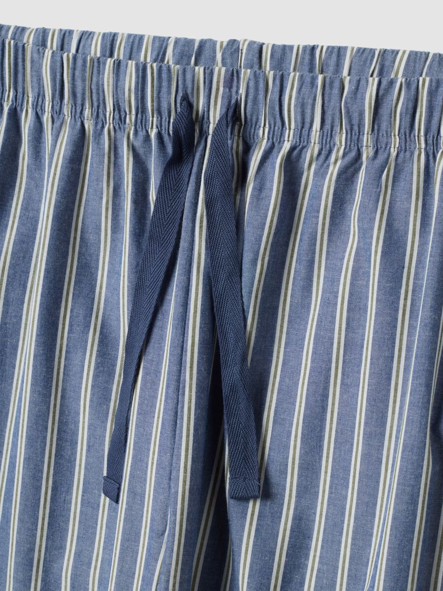 Blauer Pyjama aus reiner Bio-Baumwolle mit Serafino-Kragen, Regular Fit_5