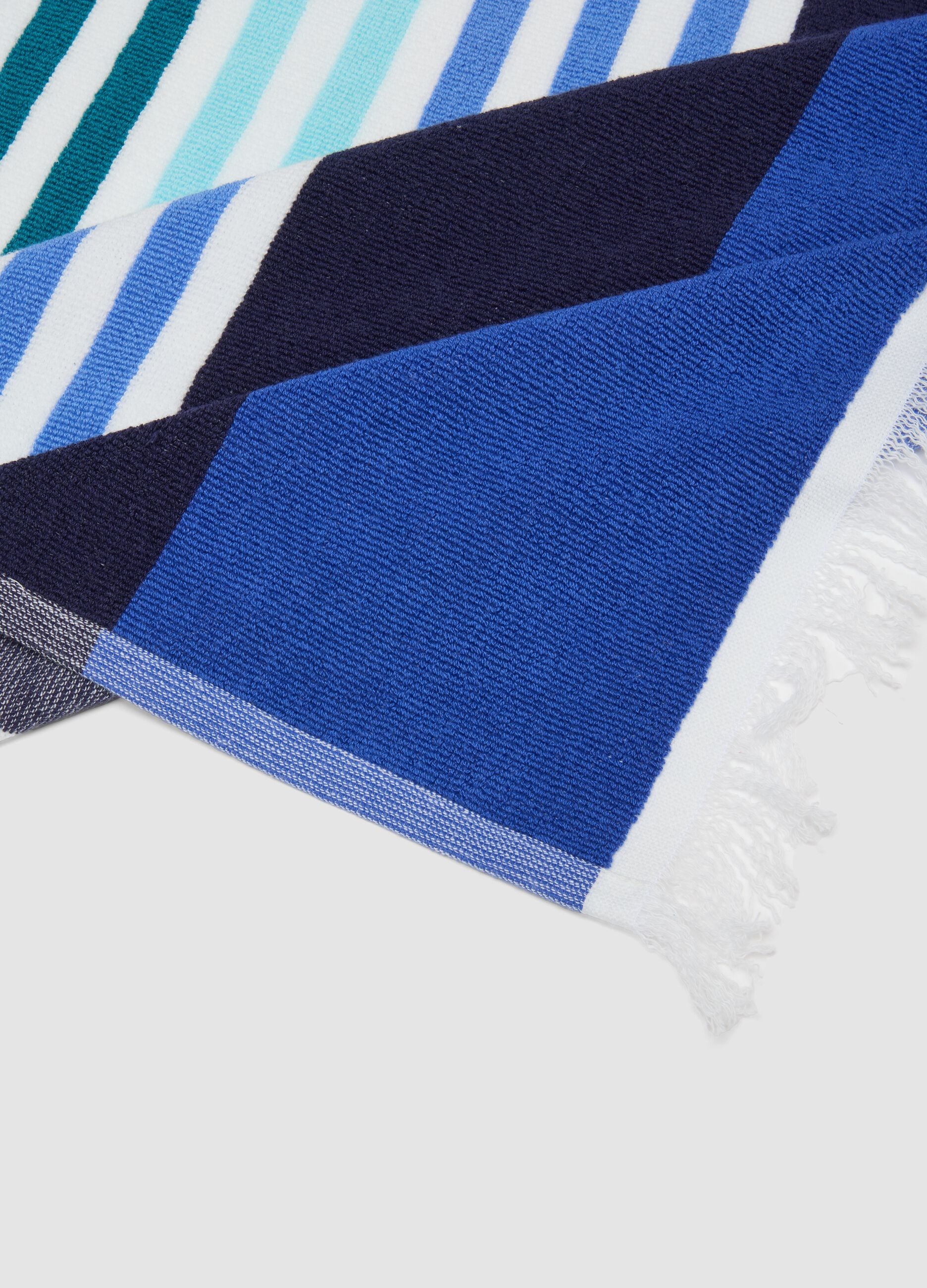 Blue pure cotton striped beach towel