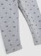Grey girl's leggings in stretch cotton with heart prints_3