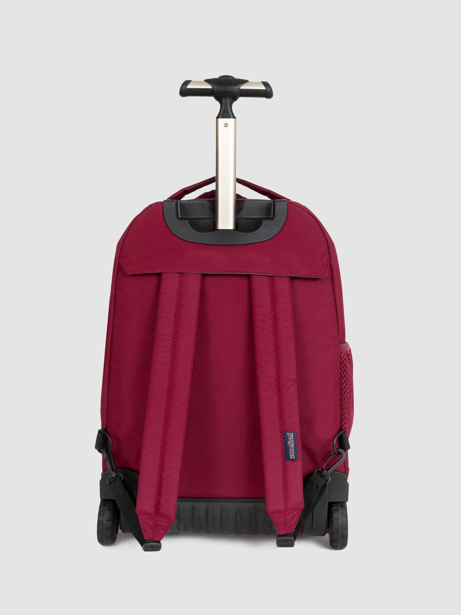 Zaino trolley rosso con ruote e tasche zip_1