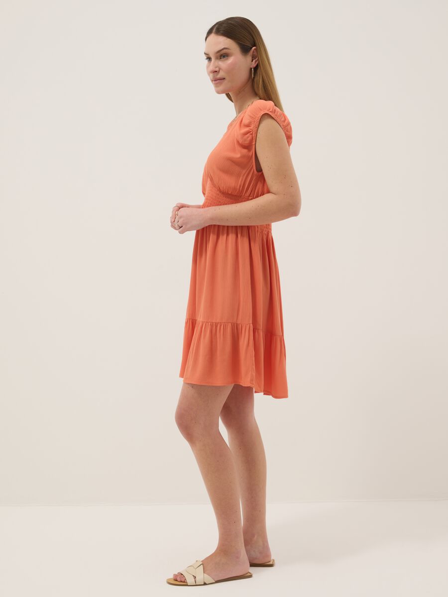 Orange Maternity Dress in Pure Viscose_1