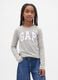 Hellgraues Langarm-T-Shirt aus reiner Baumwolle mit GAP-Logo_0