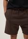 Braune Regular-Fit-Shorts aus Baumwollmischung mit Tunnelzug_3
