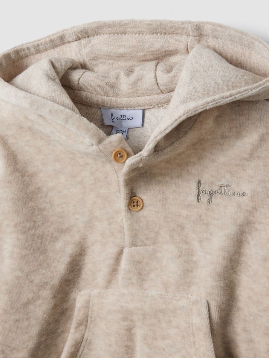 Completo velour beige melange in misto cotone_2