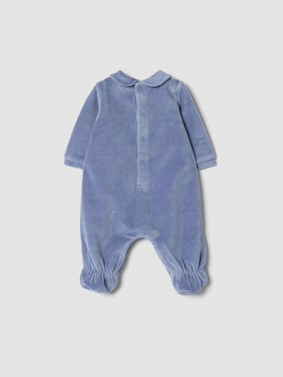 Tutina azzurra in misto cotone organico con colletto_1