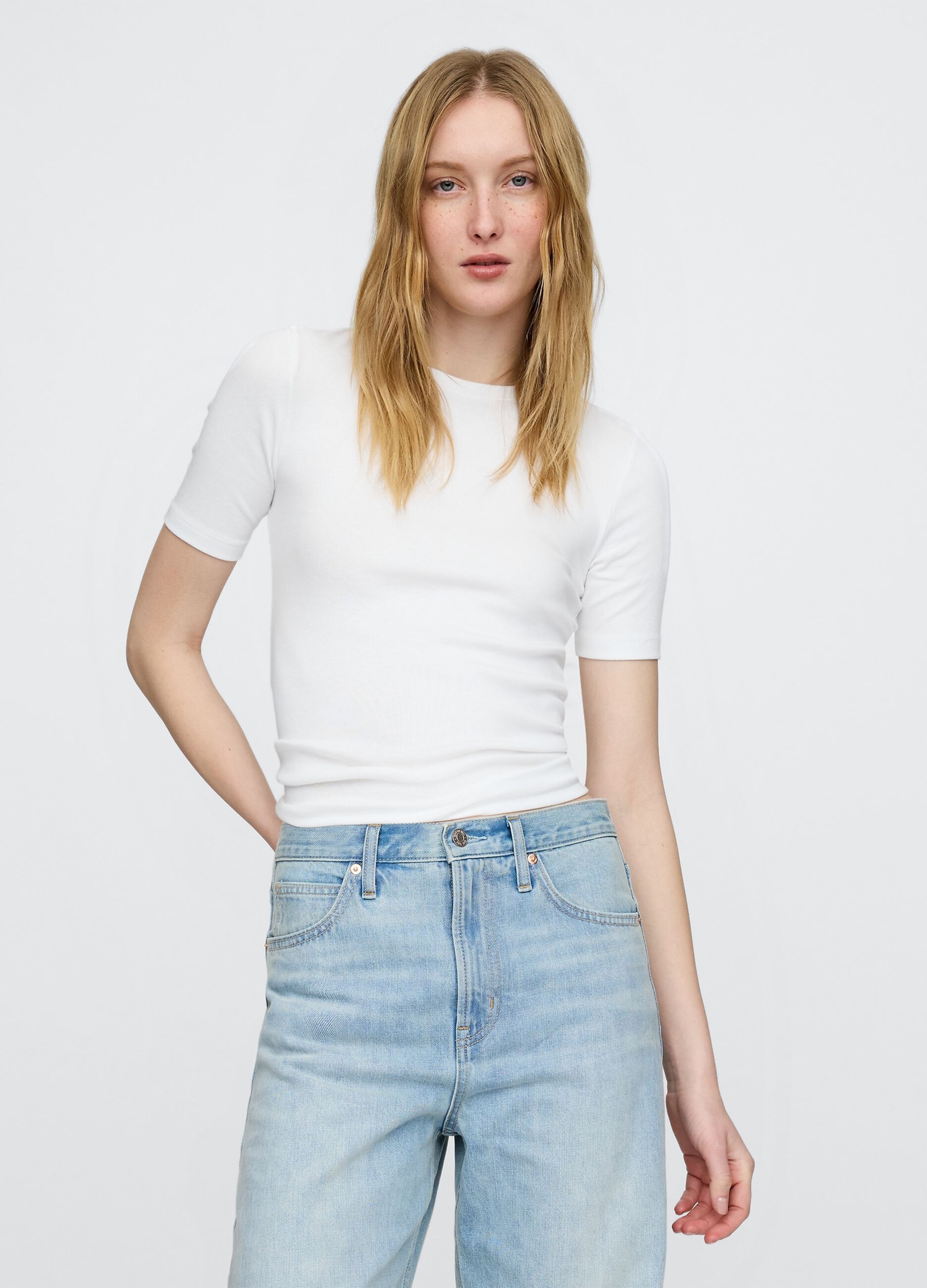 White Short Sleeve Stretch T-Shirt