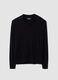 Schwarzes Polo aus Viskosemischung mit V-Ausschnitt, Regular Fit_0