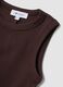 Braunes Crop-Top aus elastischer Baumwolle_5