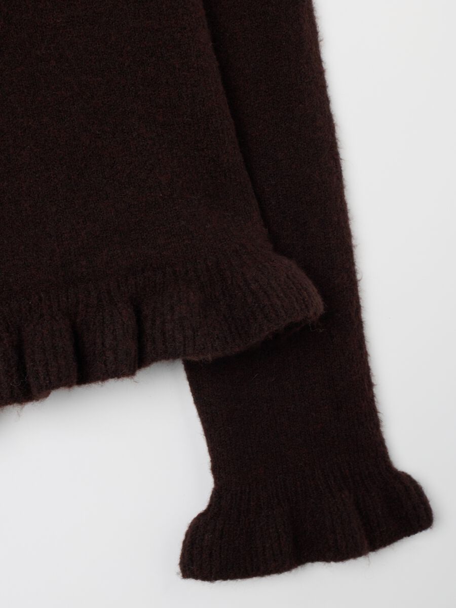 Brown regular fit cardigan with buttons_5