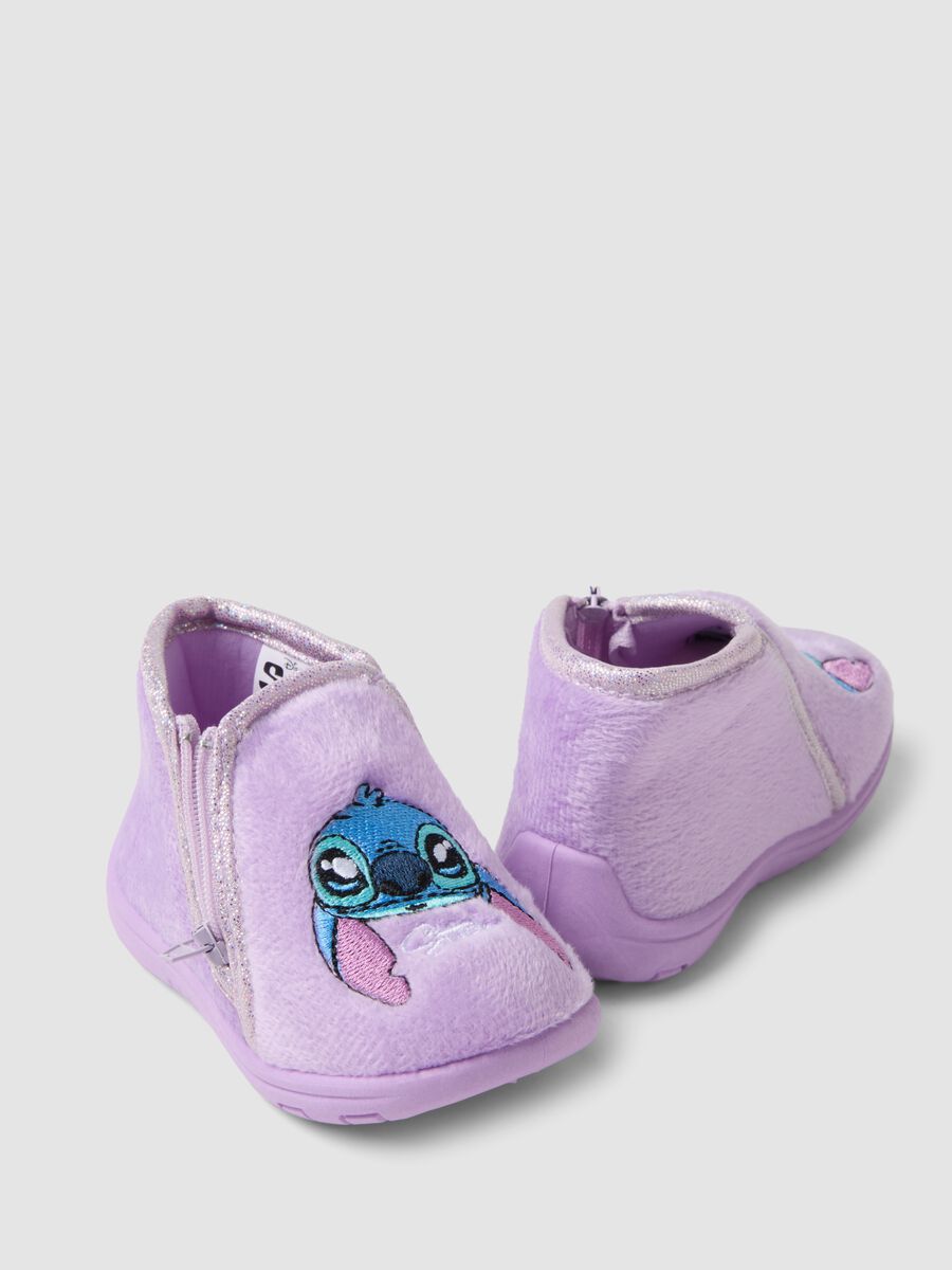 Purple Stitch print baby girl slippers_1