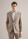 Slim fit beige check cotton blend jacket with lapel_0