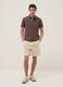 Beige pure cotton Bermuda shorts_0