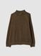 Beige full-zip cardigan with collar, regular fit_4