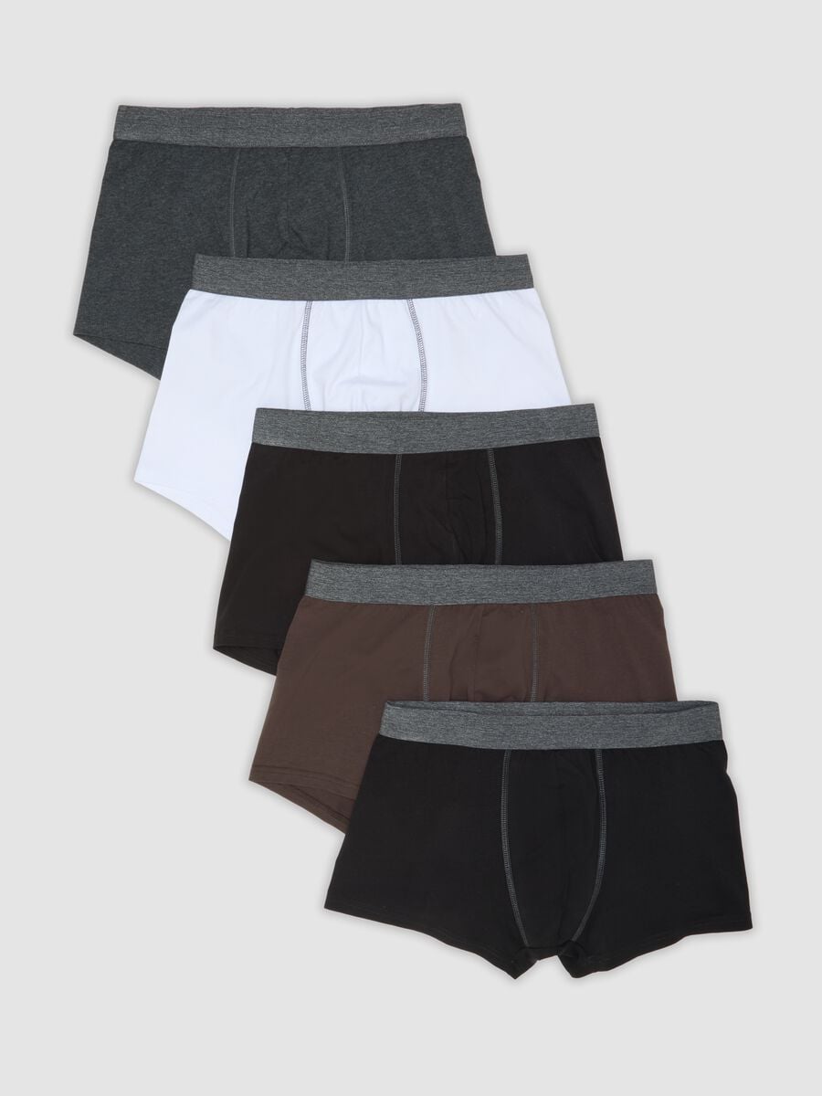 Pack of five multicolour stretch organic cotton boxer shorts_4