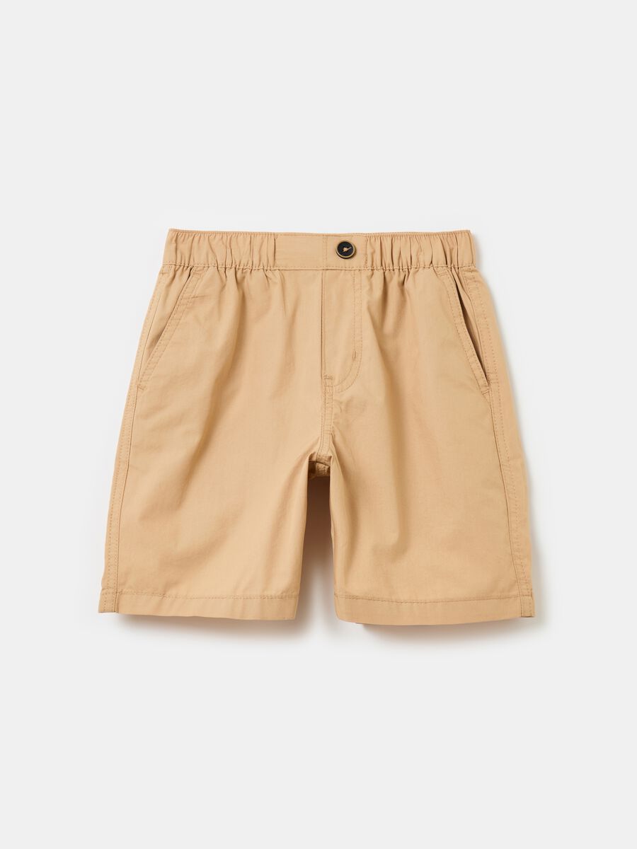 Pull-on Bermuda shorts in cotton_0
