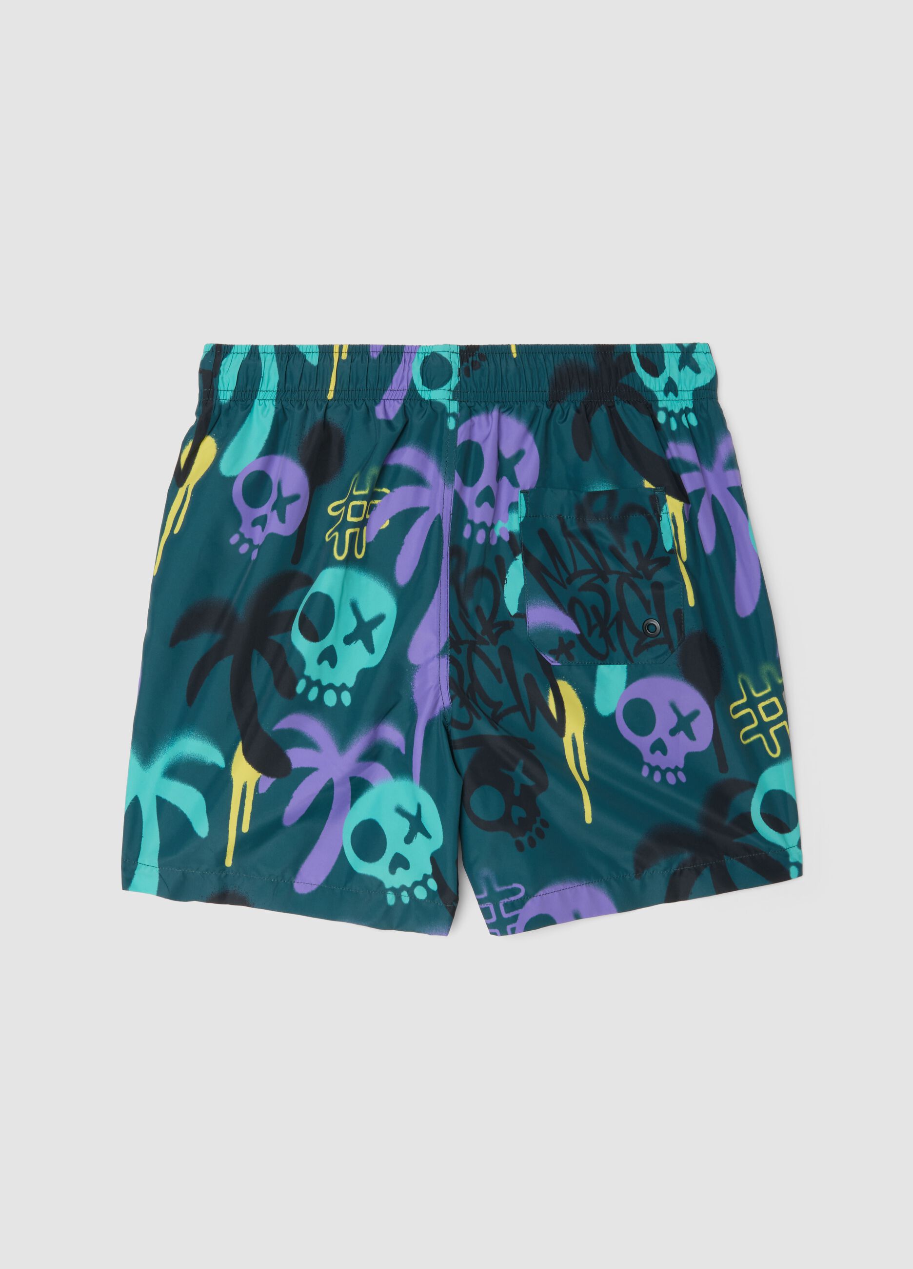 Blue patterned boys&rsquo; swim shorts