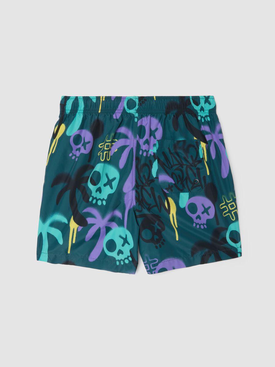 Short de bain gar&ccedil;on bleu &agrave; motif_1