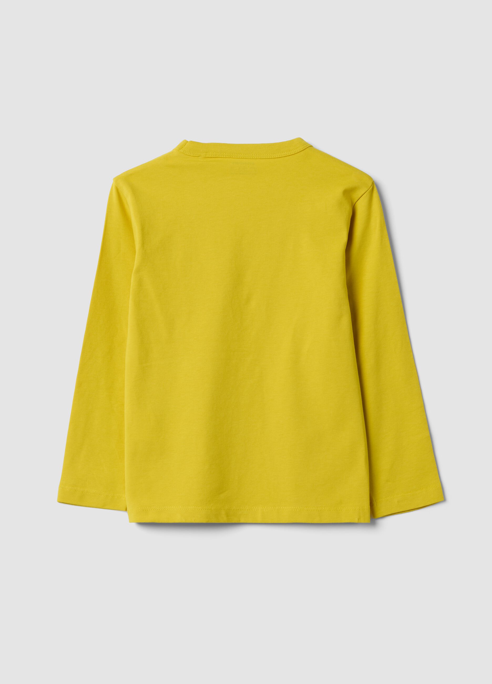 Gelbes Langarm-T-Shirt aus Bio-Baumwolle