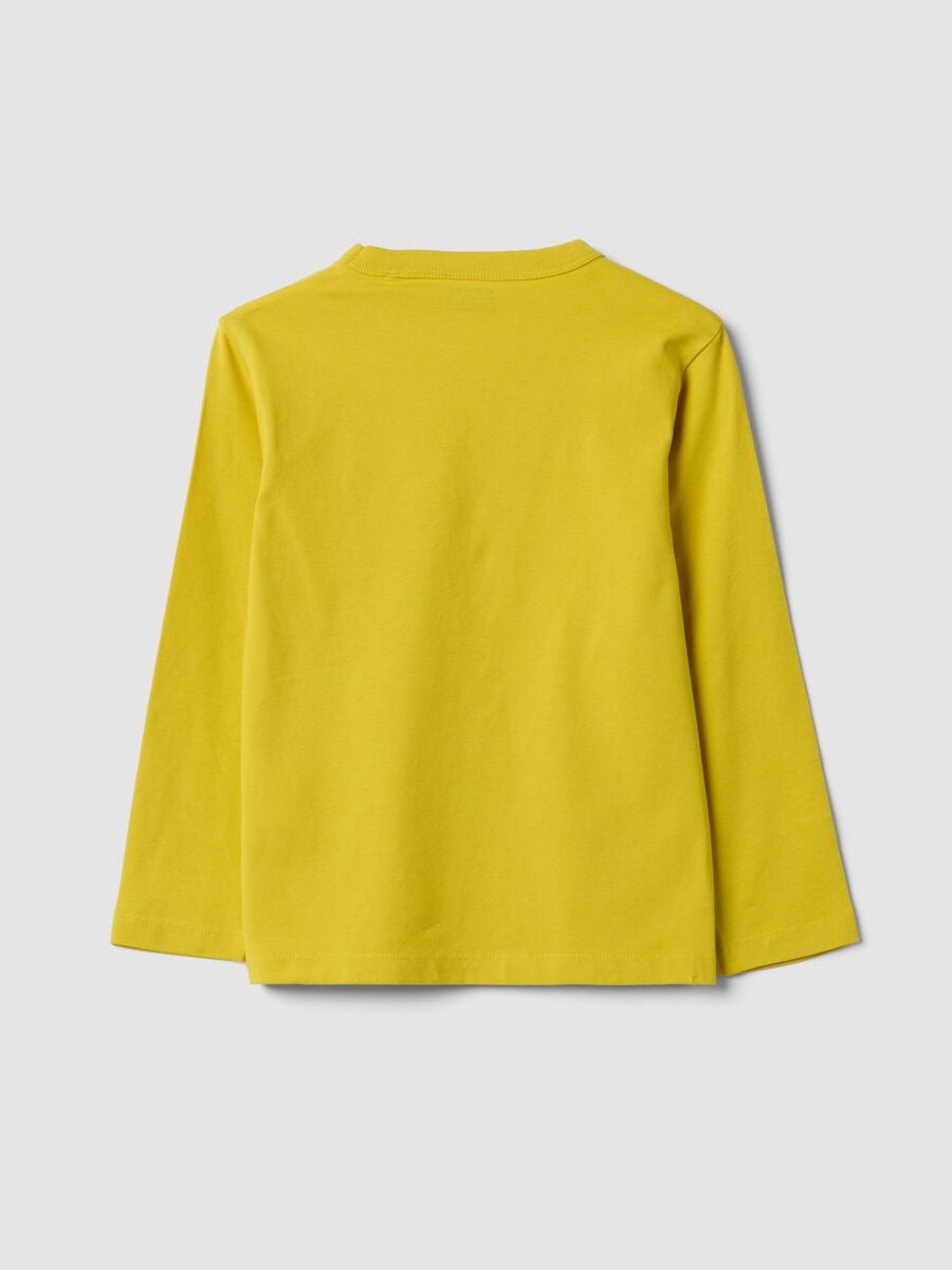Gelbes Langarm-T-Shirt aus Bio-Baumwolle_1