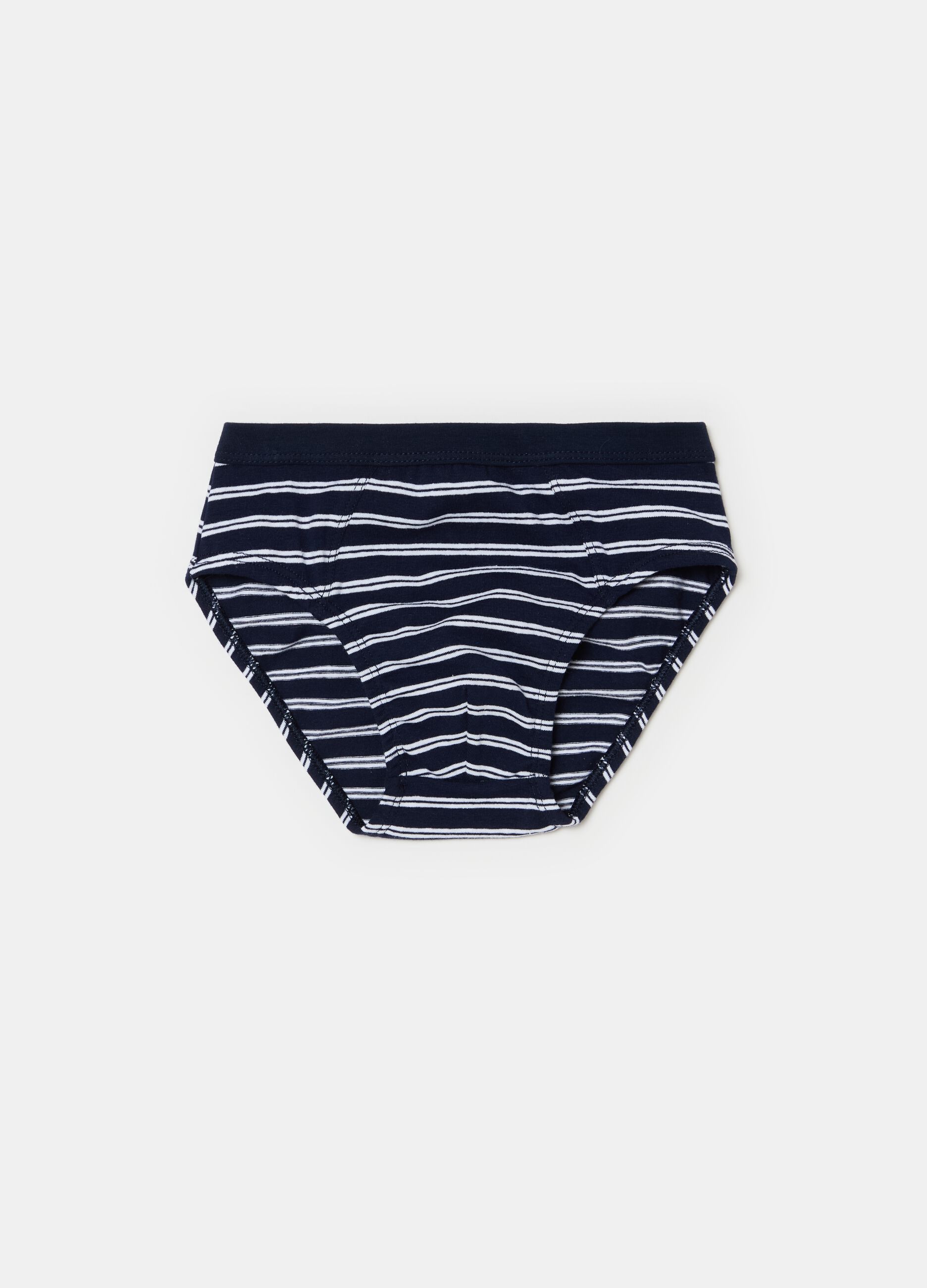 Organic cotton briefs with striped pattern