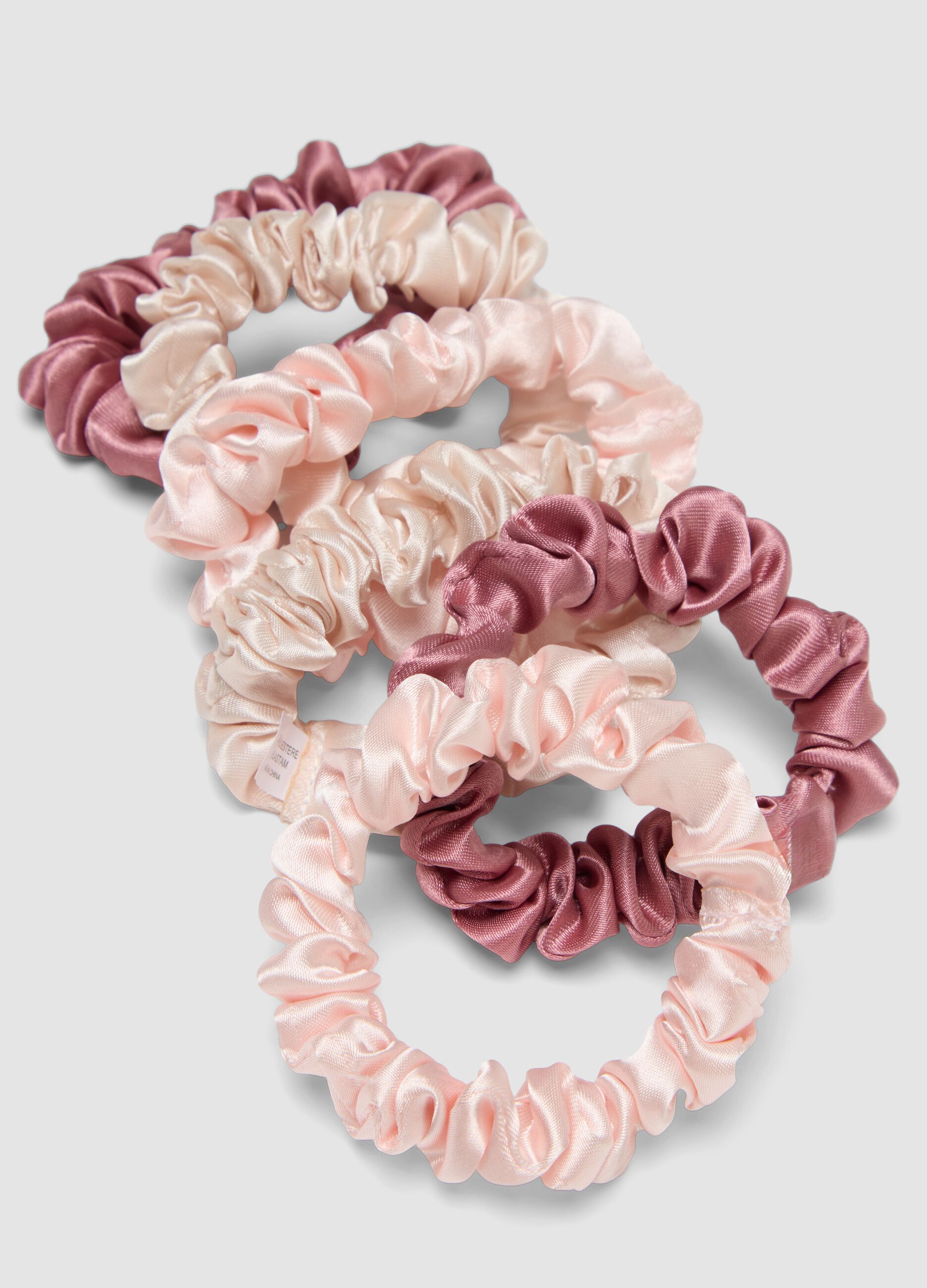 SINCERELY HAIR Small Satin Scrunchies (6-Pack) Pink & Mauve