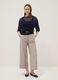 Beige stretch trousers with turn-up hem_0