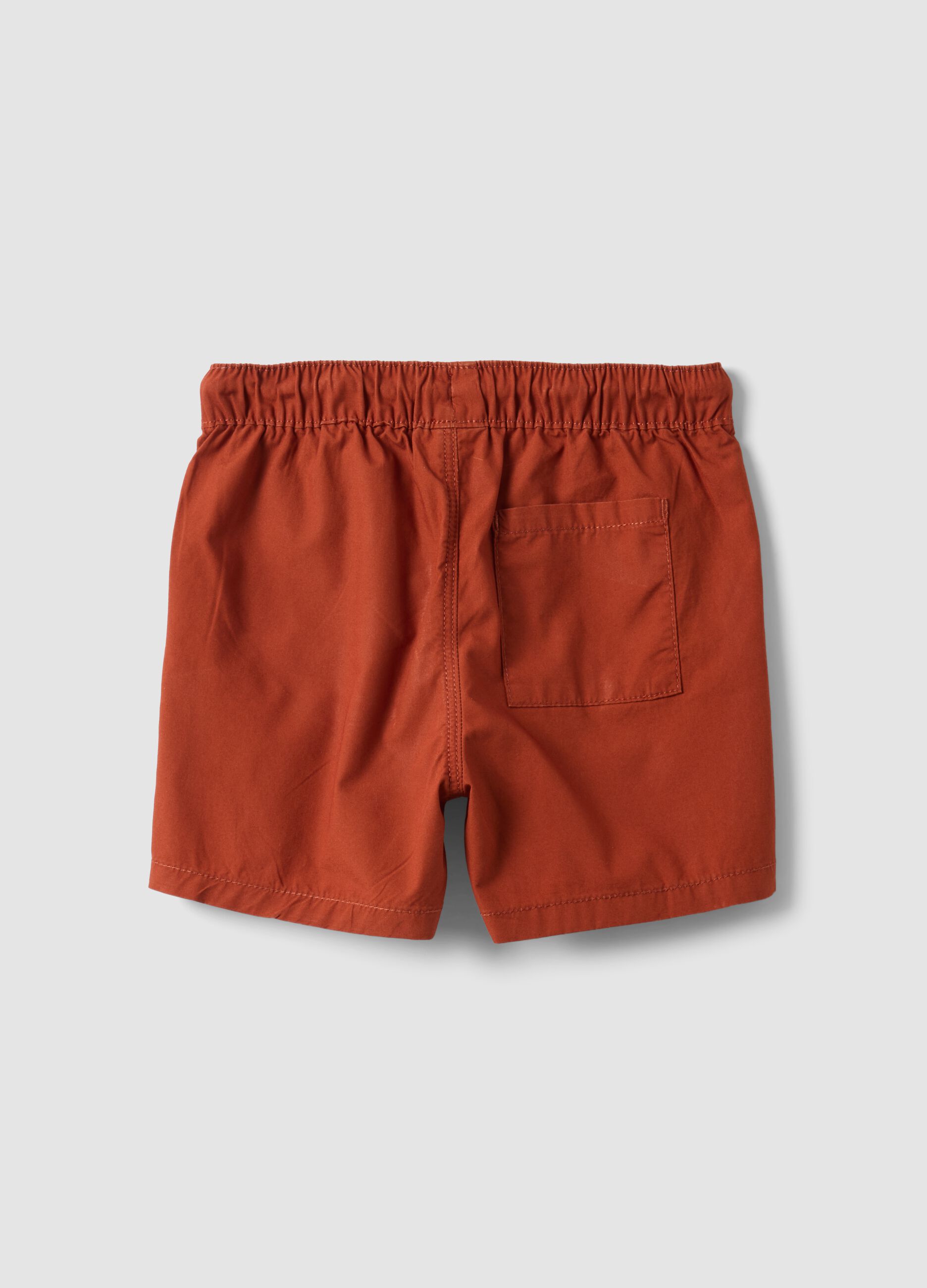 Orange Shorts aus reiner Baumwolle f&uuml;r Jungen, Regular Fit, mit Kordelzug