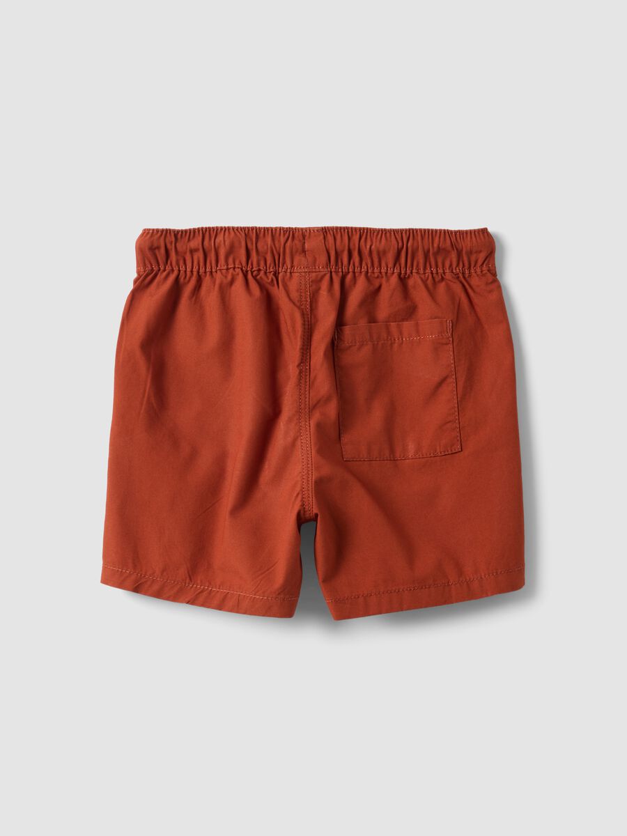 Orange Shorts aus reiner Baumwolle f&uuml;r Jungen, Regular Fit, mit Kordelzug_1