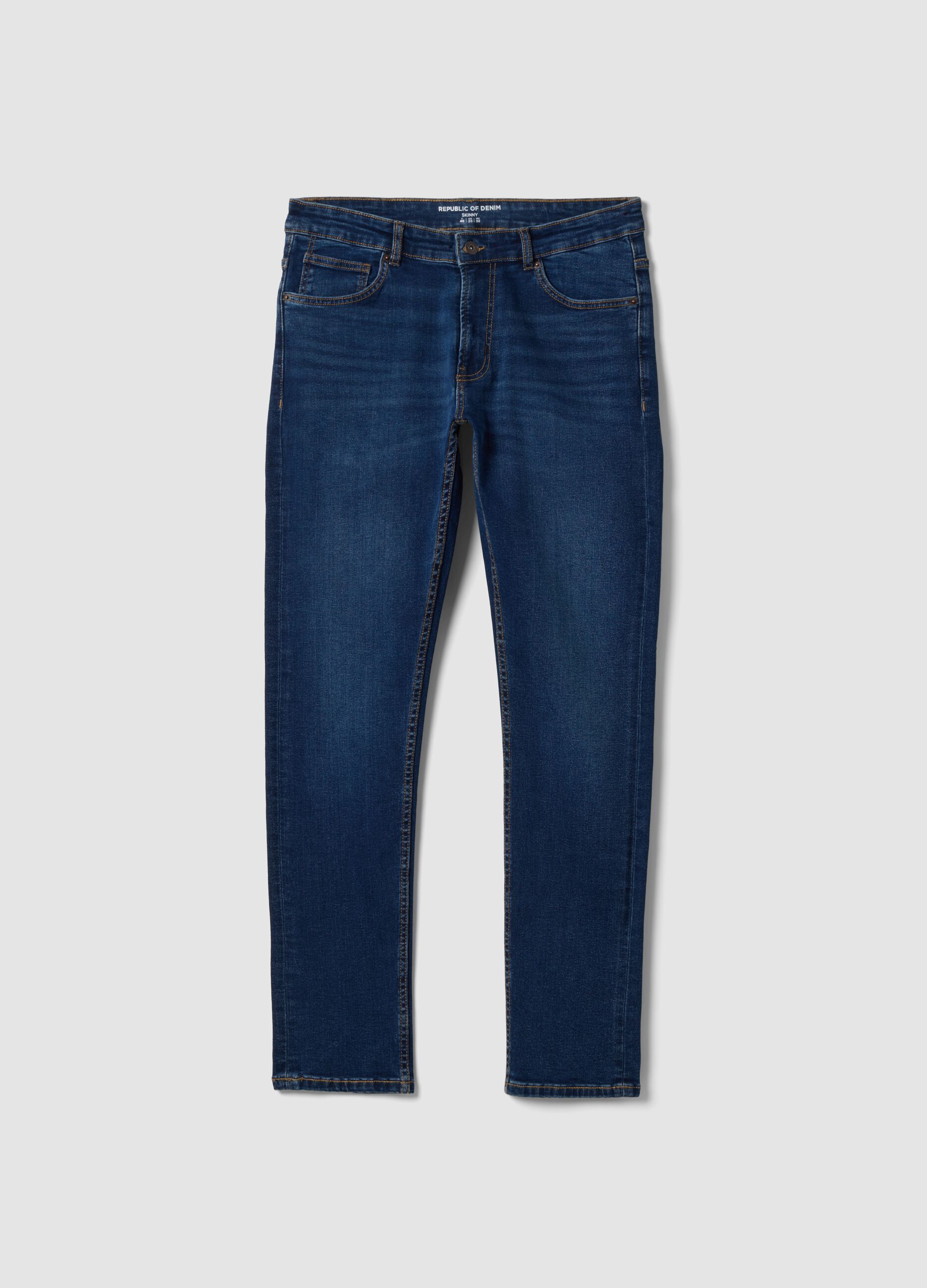 Blaue Skinny-Fit-Jeans aus Stretch-Baumwoll-Denim