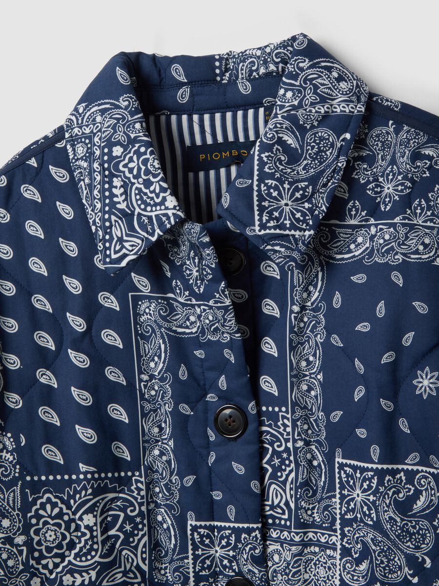 Multicolour padded jacket in pure cotton regular fit with pattern_5