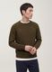Maglione verde in misto cotone e lana girocollo_0