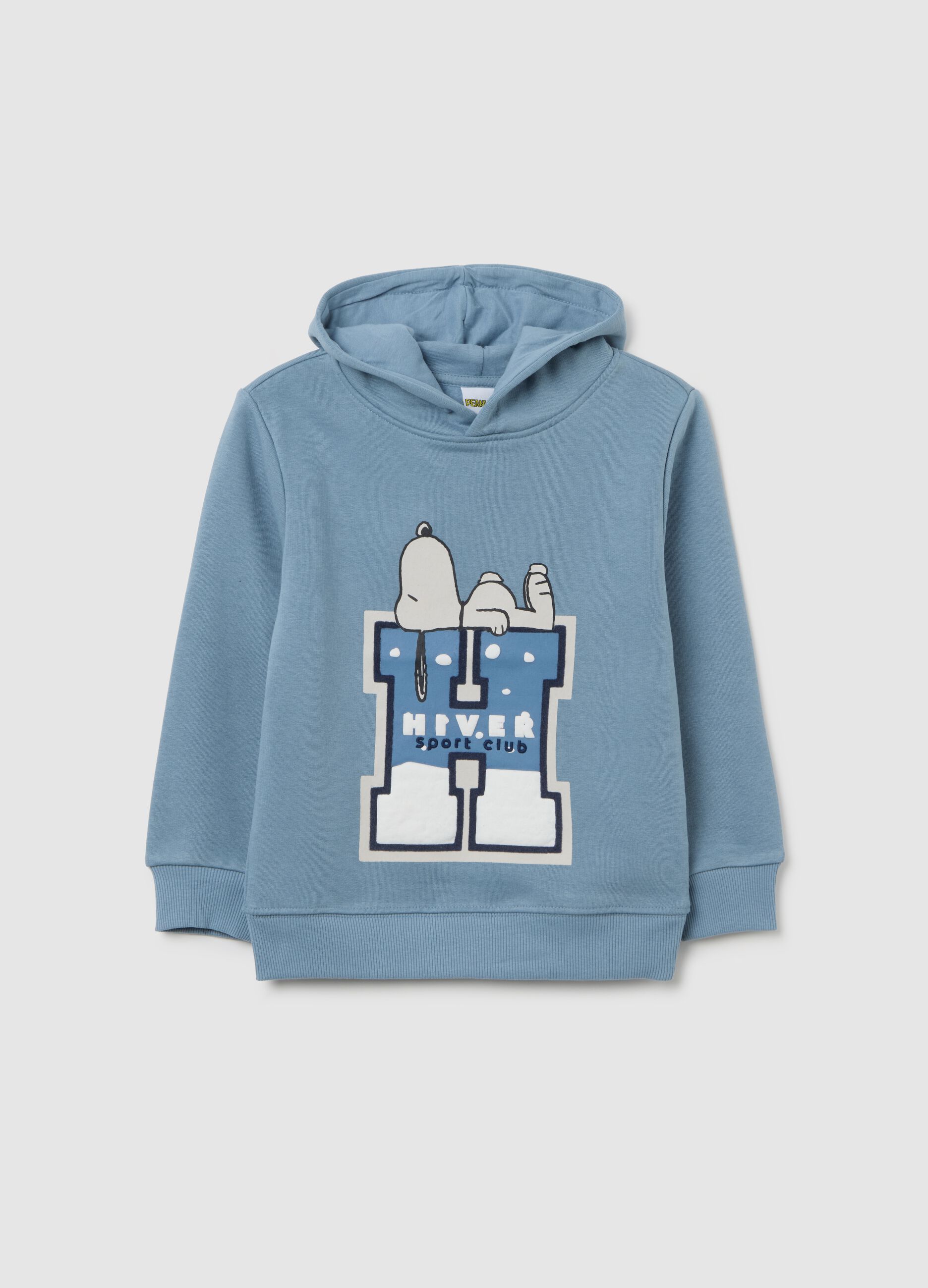 Regular Fit Blue Cotton Blend Kids' Sweatshirt with Snoopy Print