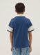 Blaues Kurzarm-Poloshirt aus reiner Baumwolle_1