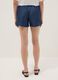 Blue denim shorts in pure lyocell with elasticated waist, regular fit_2