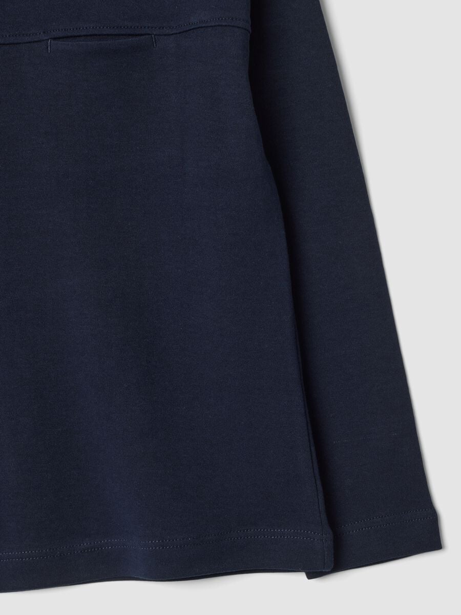 Blue crew-neck T-shirt in pure organic cotton_3
