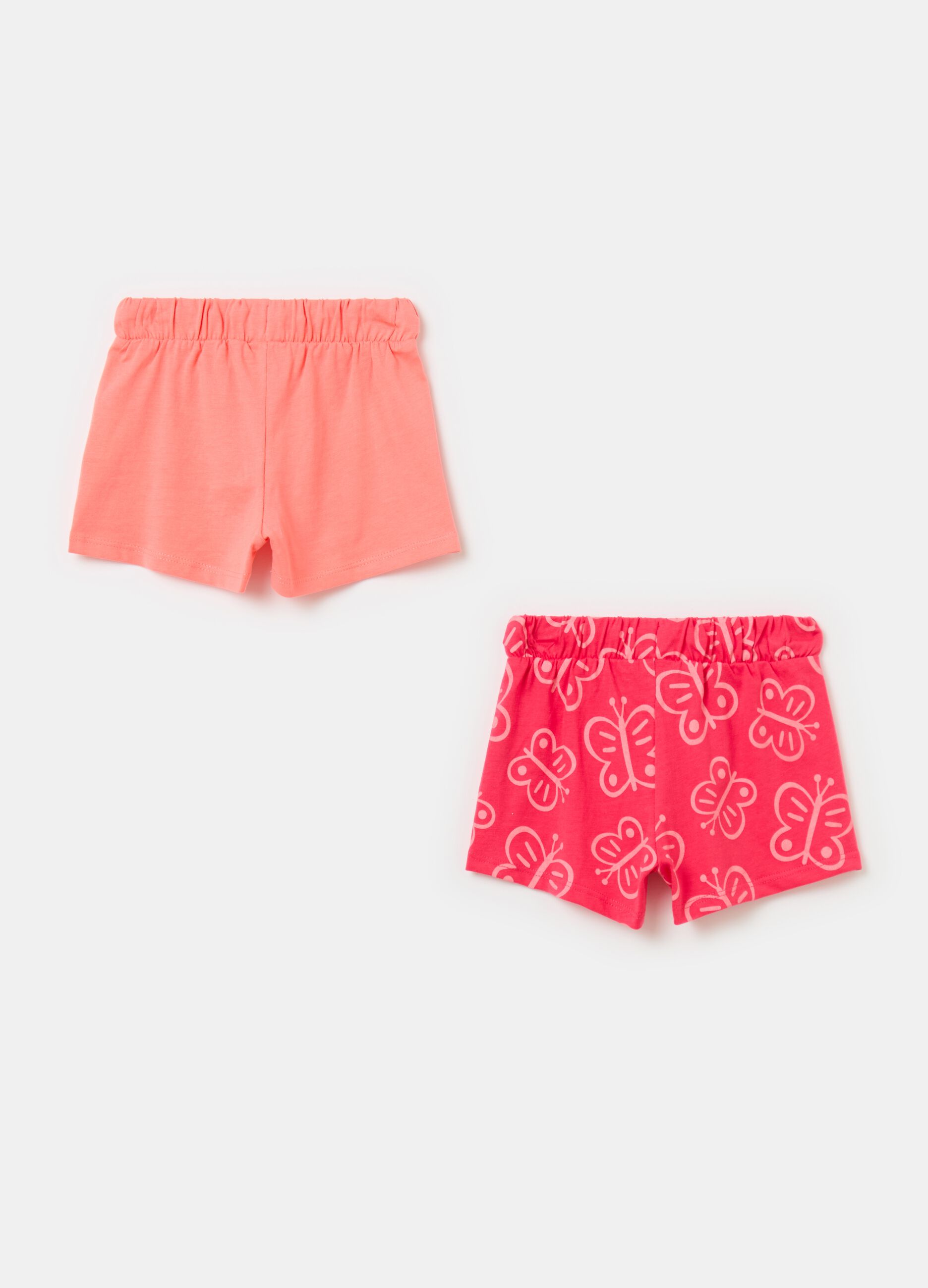 Two-pack shorts with drawstring and print